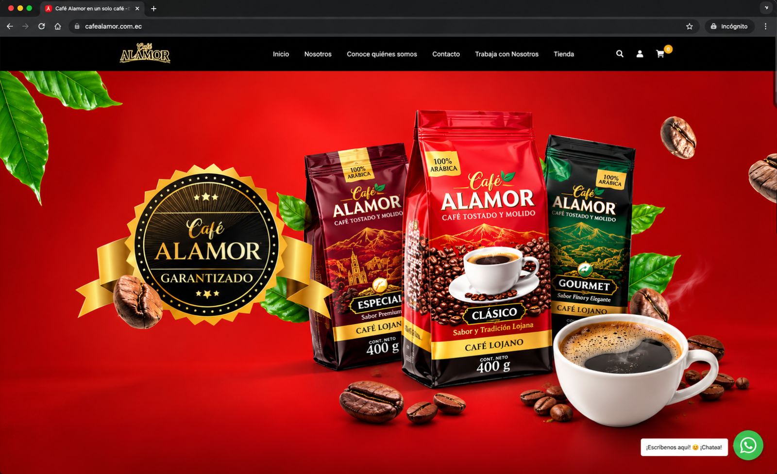Sitio web Café Alamor