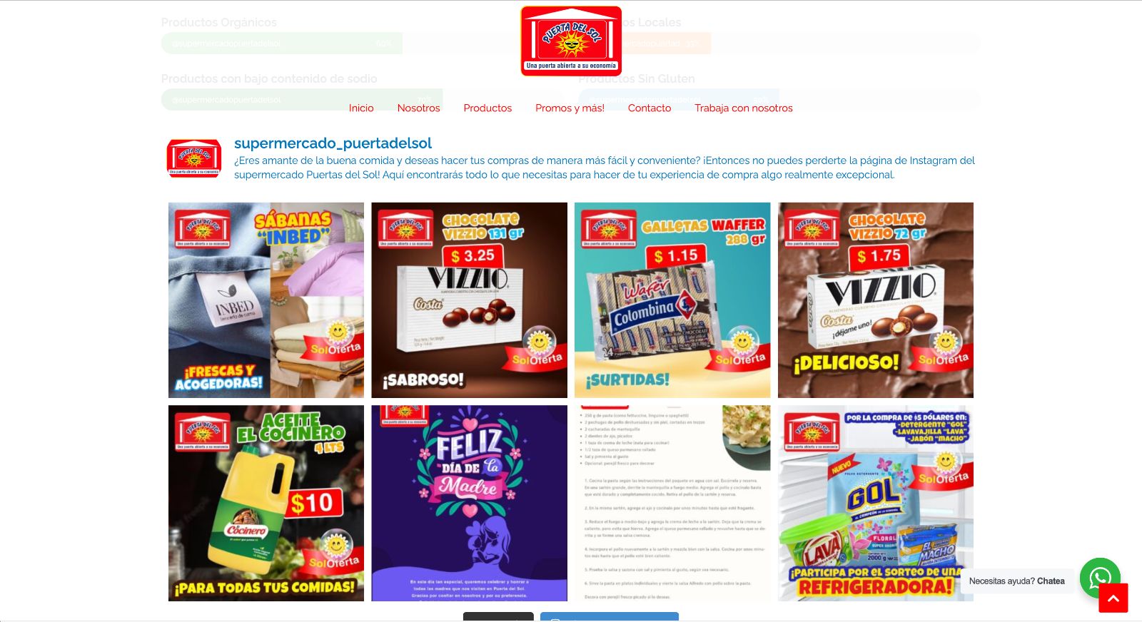 Sitio web de Supermercado Puerta del Sol